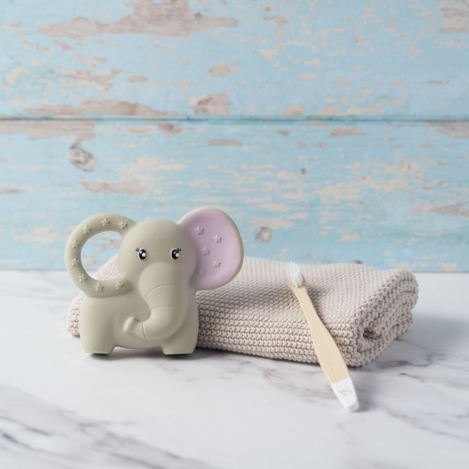 Natural Rubber Baby Teether: Soothe Teething Discomfort with Safe, Eco-Friendly Chew Toy - Non-Toxic: BPA, Phthalate, PVC & Nitrosamine Free