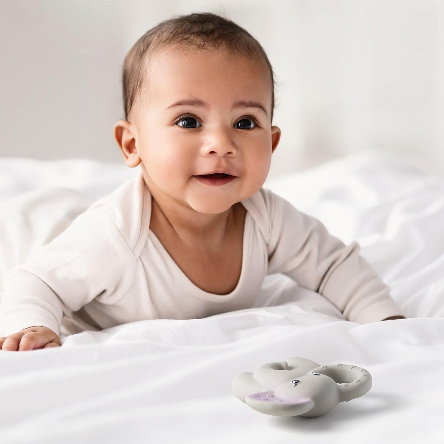 Natural Rubber Baby Teether: Soothe Teething Discomfort with Safe, Eco-Friendly Chew Toy - Non-Toxic: BPA, Phthalate, PVC & Nitrosamine Free